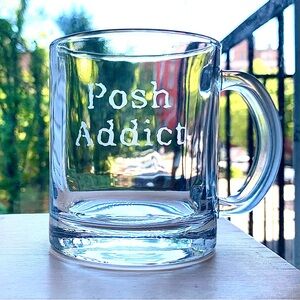 "Posh Addict" Handcrafted etched mug